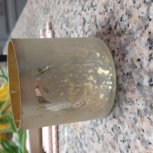 Pottery barn mercury glass votive candle holder letter C